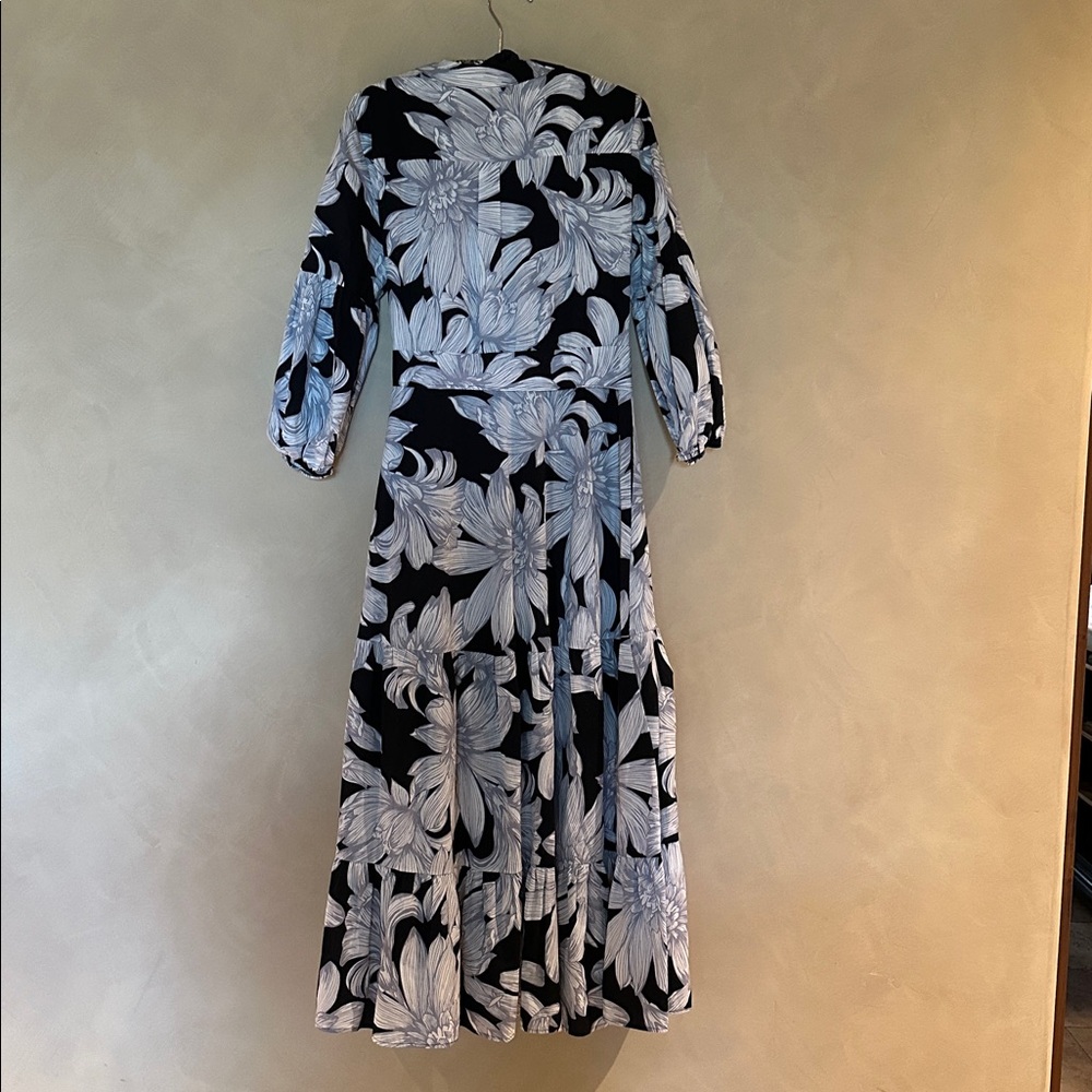 Maeve by Anthropologie Puff Sleeved Floral Midi Dress size 8 - Picture 4 of 7